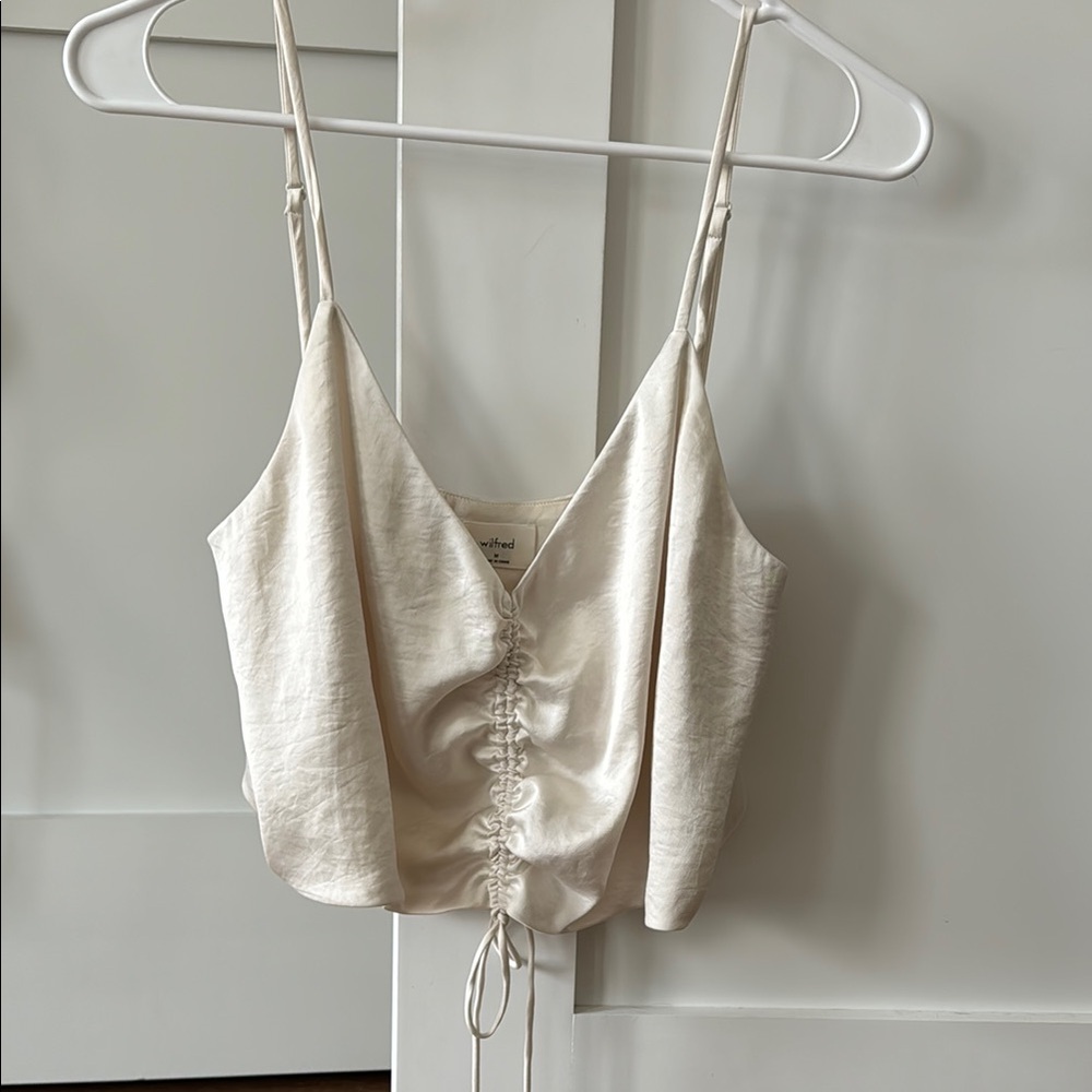 Elegant Cream Ruched Women's Top